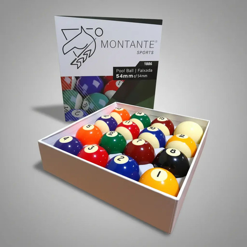 Jogo De Bolas Numerado 54mm Montante Para Bilhar Sinuca - Imagem 1