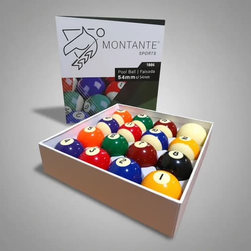 Jogo De Bolas Numerado 54mm Montante Para Bilhar Sinuca